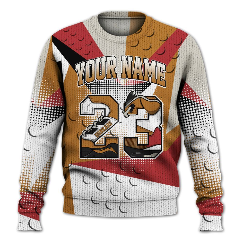 Knitted Sweater To Match Air Max Plus Sunset Swarovski - Poly Custom Name Number 23 5s