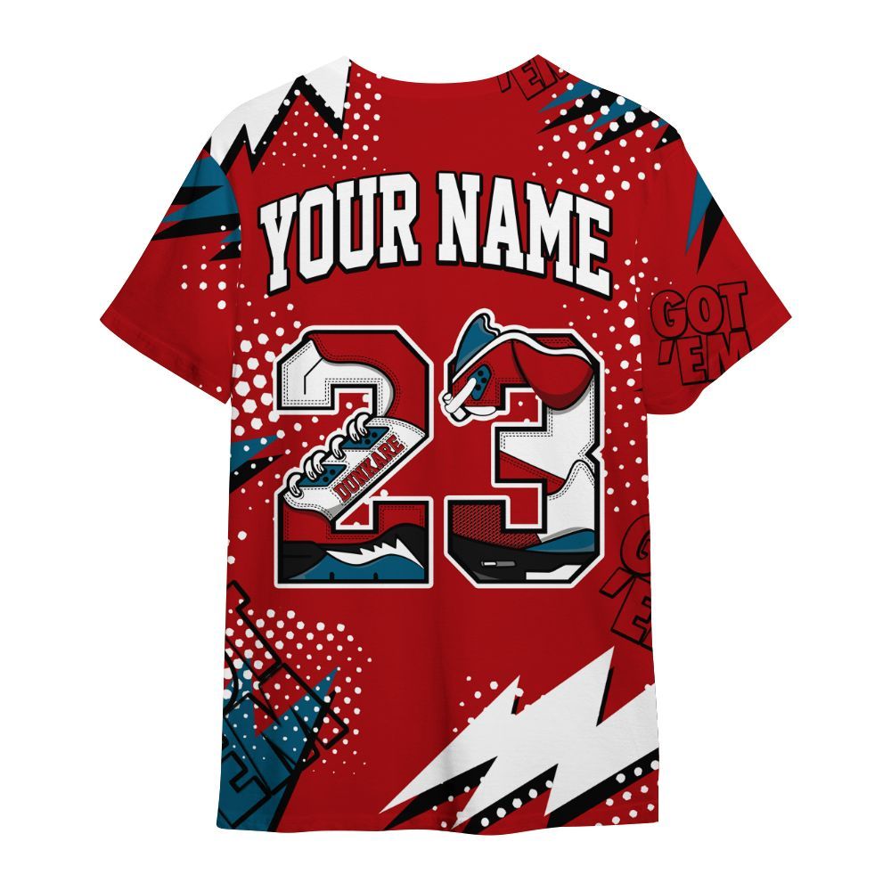 Shirt To Match OG Varsity Red 17s - Custom Name Number 23 5s All Over Print