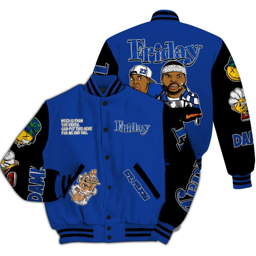 Varsity Jacket To Match Air Foamposite One Royal - Friday Sneaker Stress Style All Over Print