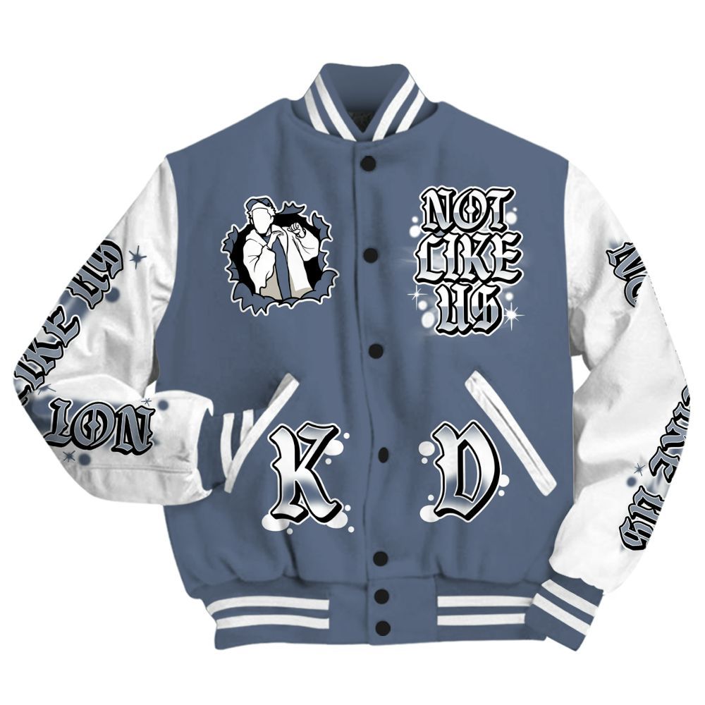 Varsity Jacket To Match Low Diffused Blue 11s - None Like Us Graphic All Over Print
