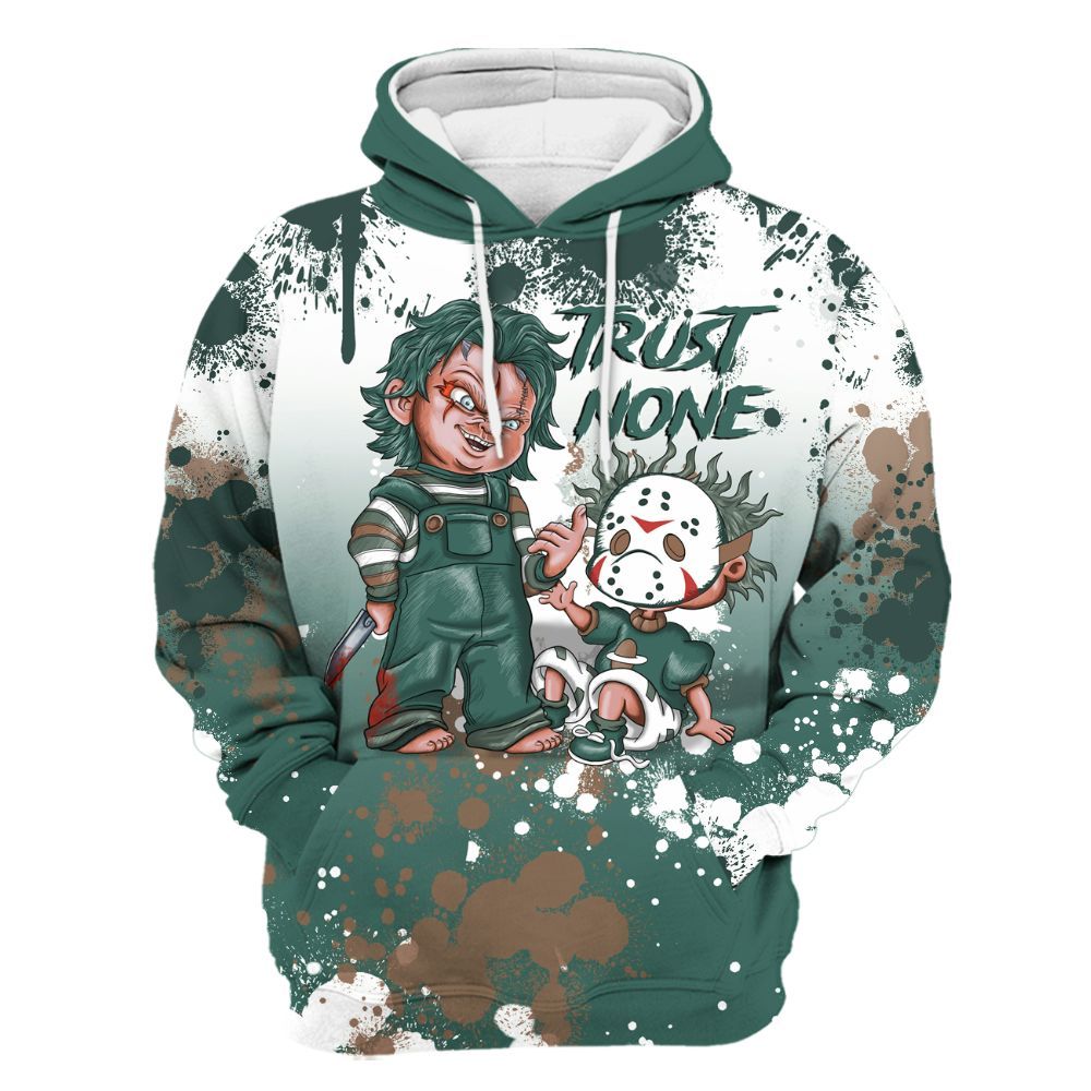 Hoodie To Match Low OG Oxidized Green 1s - Trust No One Scary All Over Print