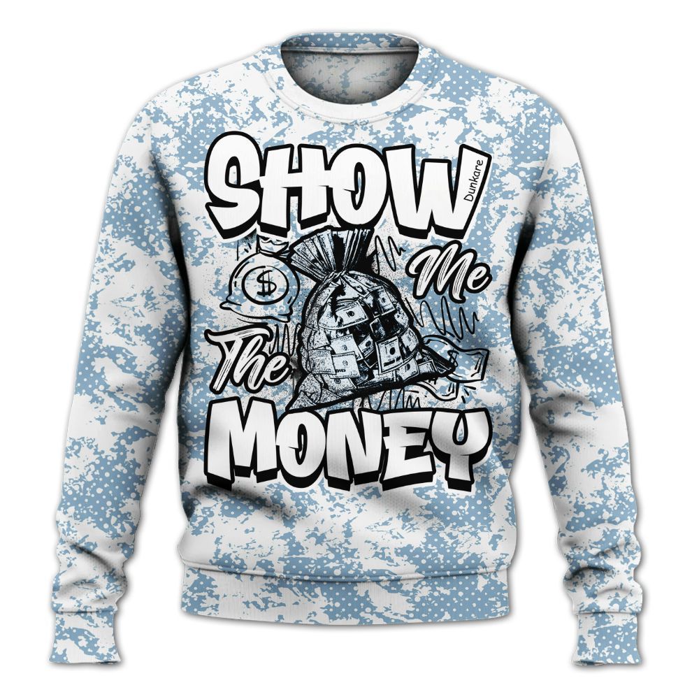 Sweatshirt To Match High University Blue 1s - Show Me The Money Retro All Over Print