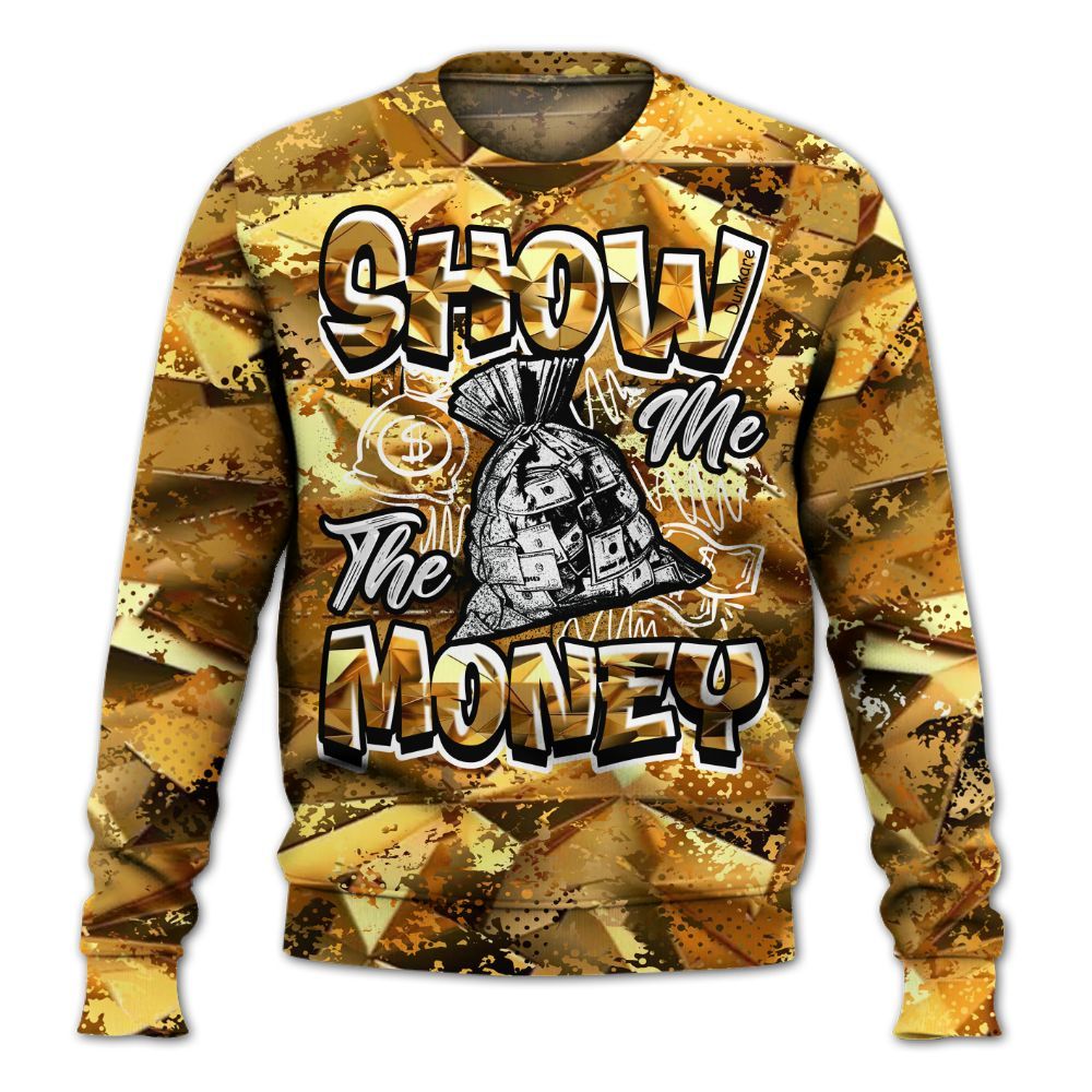Sweatshirt To Match NET Gold 4s - Show Me The Money Retro All Over Print