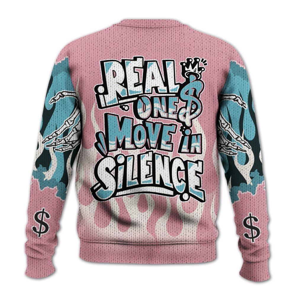 Knitted Sweater To Match Doernbecher 6s - Ones Move In Silence Graphic Trapped