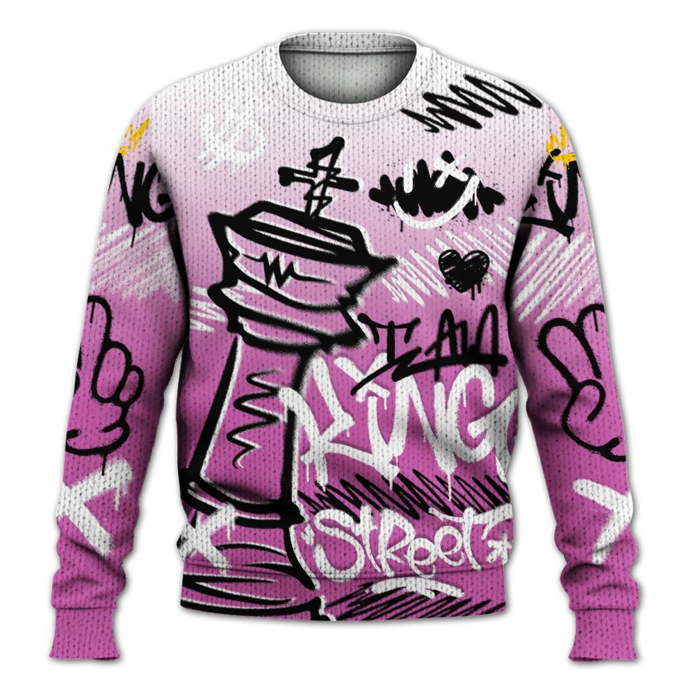Knitted Sweater To Match Hyper Violet 4s - Street King Chess Streetwear