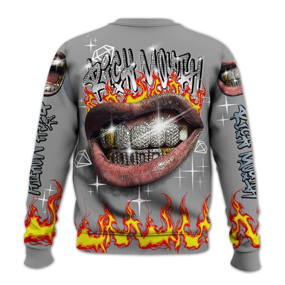 Sweatshirt To Match Black Chrome 6s - Rich Mouth Fire Rap Retro 90s All Over Print