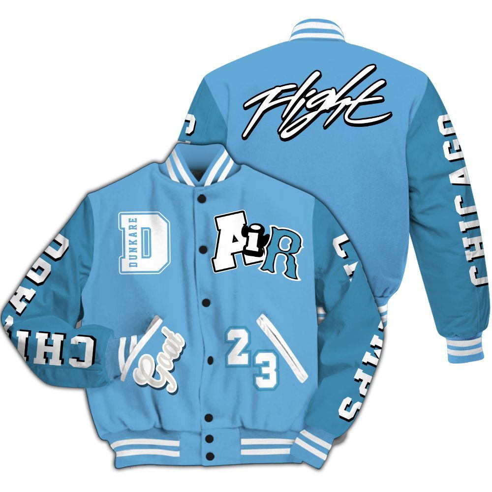 Varsity Jacket To Match SB Dunk Low University Blue - AIR Number 23 GOAT All Over Print