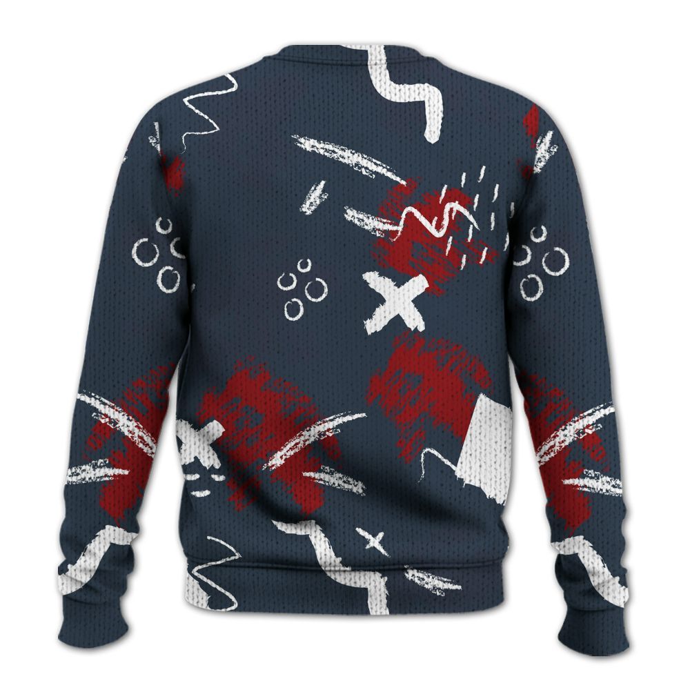 Knitted Sweater To Match Navy Blue 2024 6s - Trust Your Madness Retro