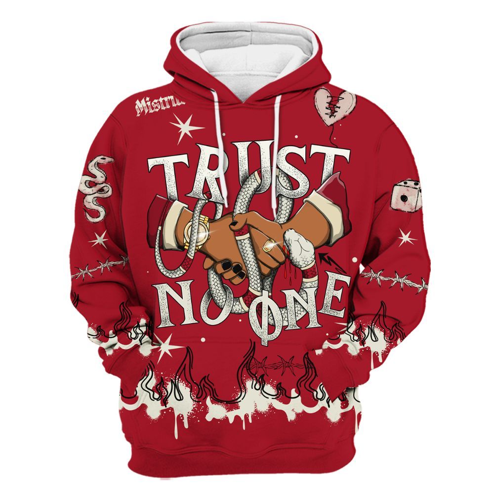 Hoodie To Match 2025 High OG Cinnabar 1s - Trust No One Snake-Bite Doodle Crayon All Over Print