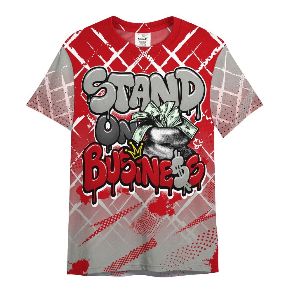 Shirt To Match Air Griffey Max Gray Reds 1s - Halftone Stand Business Dripping All Over Print