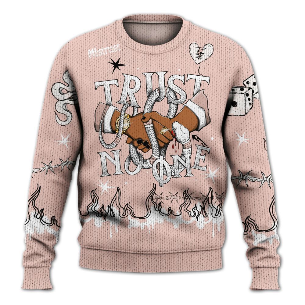 Knitted Sweater To Match Low Legend Pink 11s - Trust No One Snake-Bite Doodle Crayon