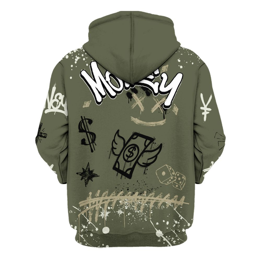 Hoodie To Match Low OG Medium Olive 1s - Everybody Paid In Full Crayon All Over Print