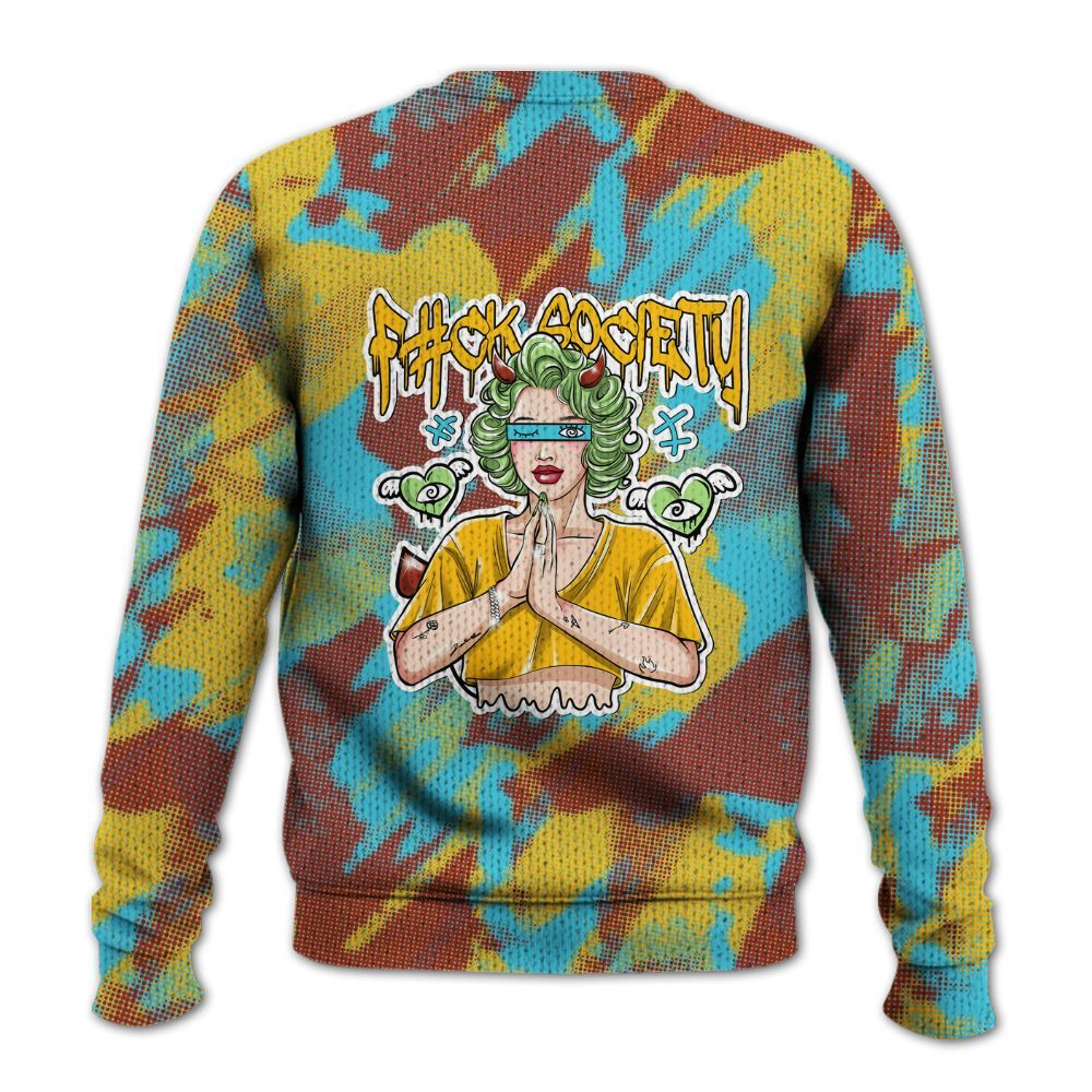 Knitted Sweater To Match SB Dunk Di'Orr Greenwood - F#ck Xociety Halftone