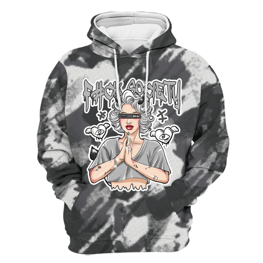 Hoodie To Match White Thunder 4s - F#ck Xociety Halftone All Over Print