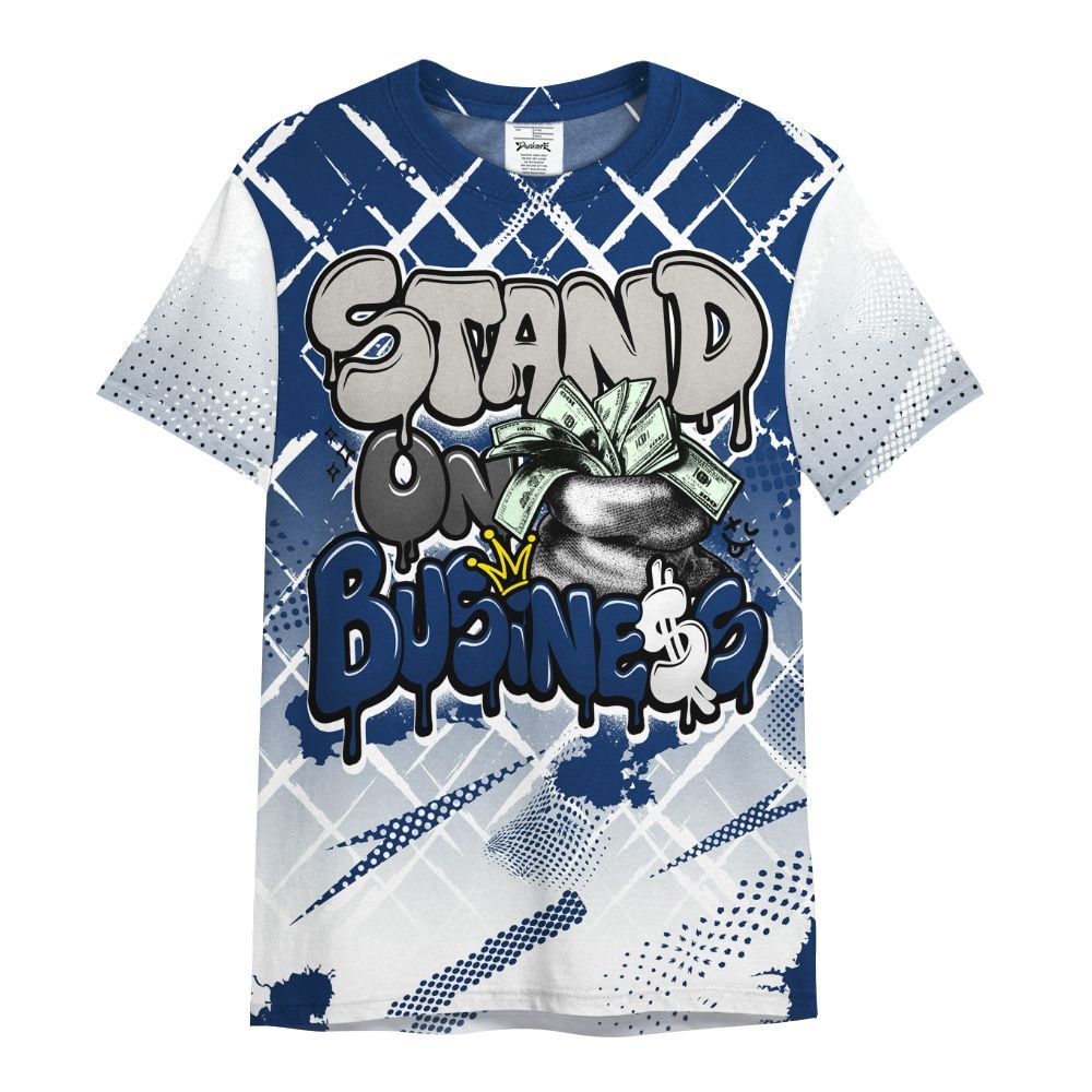 Shirt To Match High OG Deep Royal Blue 1s - Halftone Stand Business Dripping All Over Print