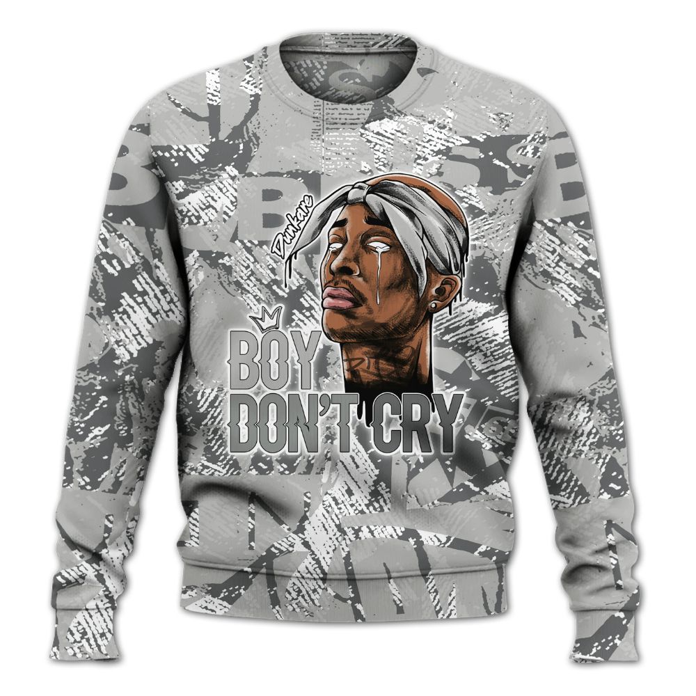 Sweatshirt To Match Paris Cement Grey 4s - Boiz Ain't Cry Unique Abstract All Over Print