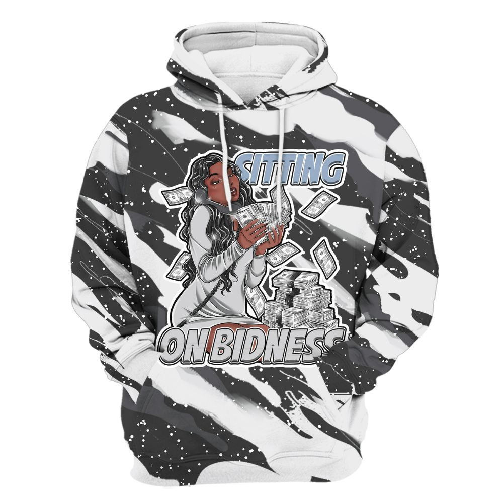 Hoodie To Match Reverse Black White 6s - Bidness Colored All Over Print