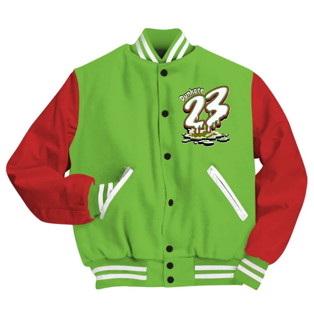 Varsity Jacket To Match Air Max Waffle SP Action Green - Custom Name 23 Drip All Over Print
