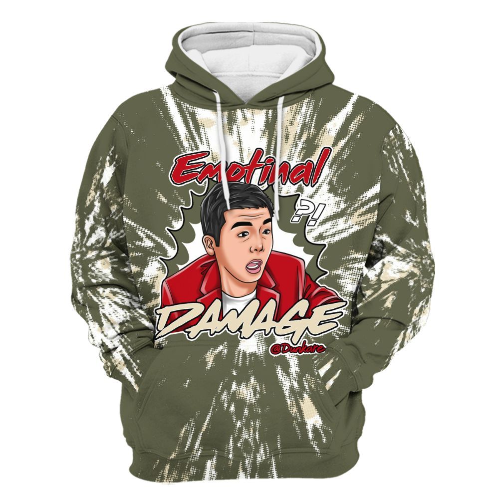 Hoodie To Match Low OG Medium Olive 1s - Damaged Meme Shirt Unisex Outfit All Over Print