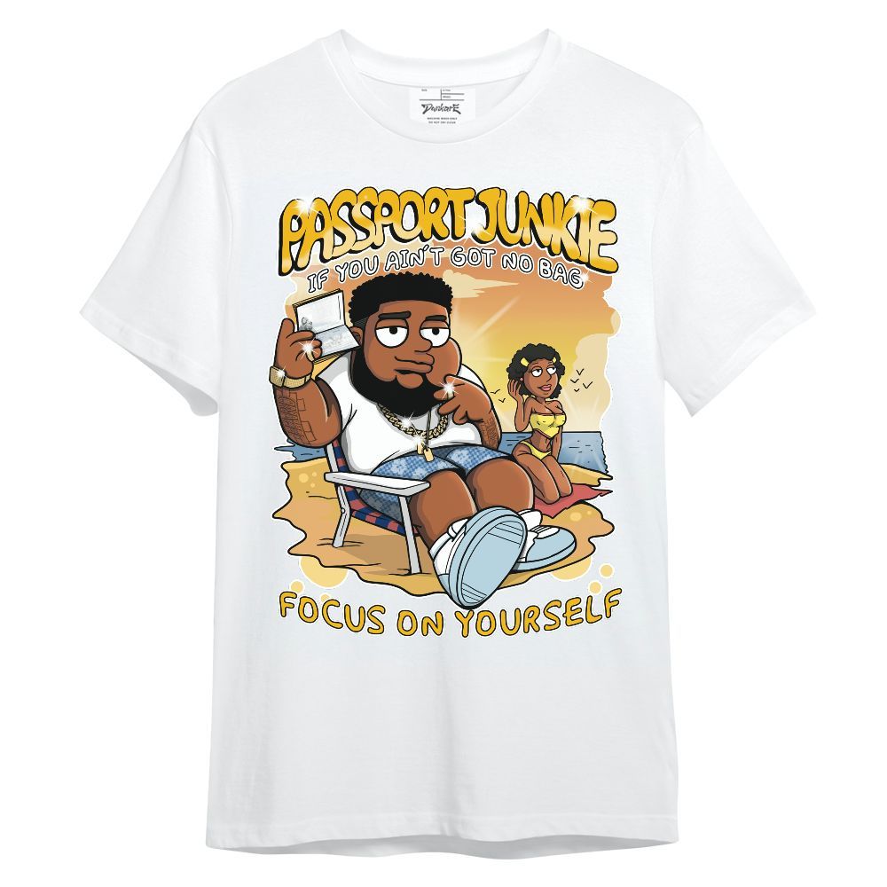 Shirt To Match Yellow Ochre - Passport Junkie Graphic Unisex Shirt