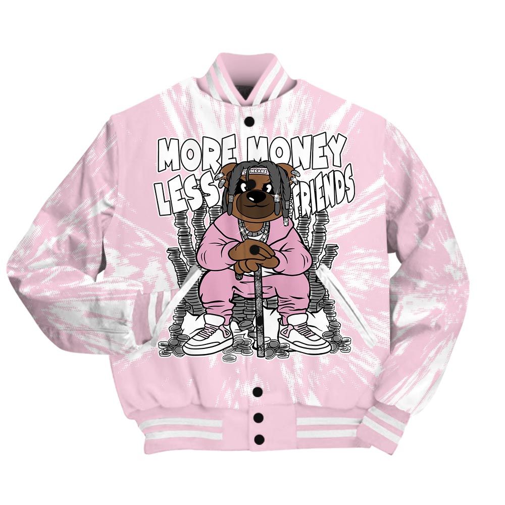 Varsity Jacket To Match Orchid 4s - More Moneys Bear Luxury Varsity Jacket Unisex