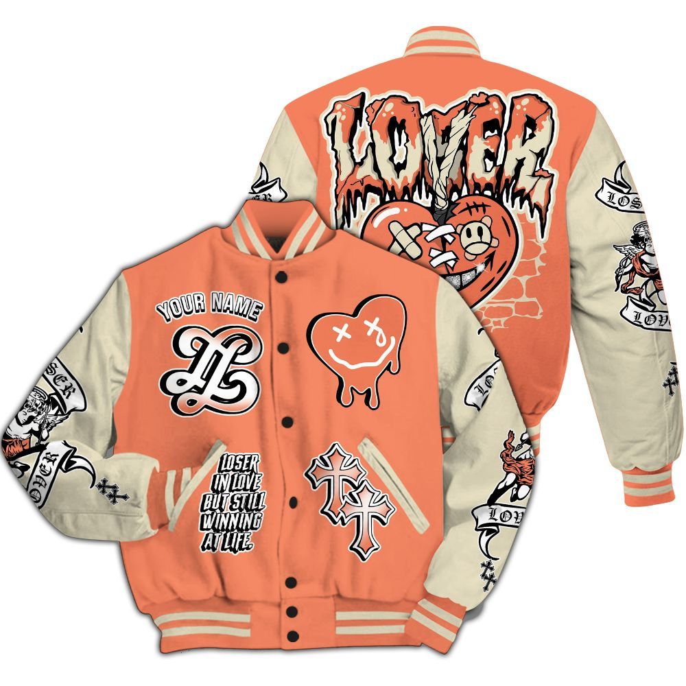 Varsity Jacket To Match DJ Khaled Crimson Bliss 5s - LOVER LOSER Custom Name Baseball Varsity Jacket All Over Print