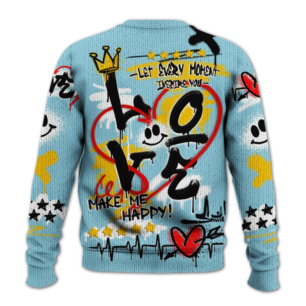 Knitted Sweater To Match Dunk High Homer Simpson - Happy Love Beats Graffiti Streetwear