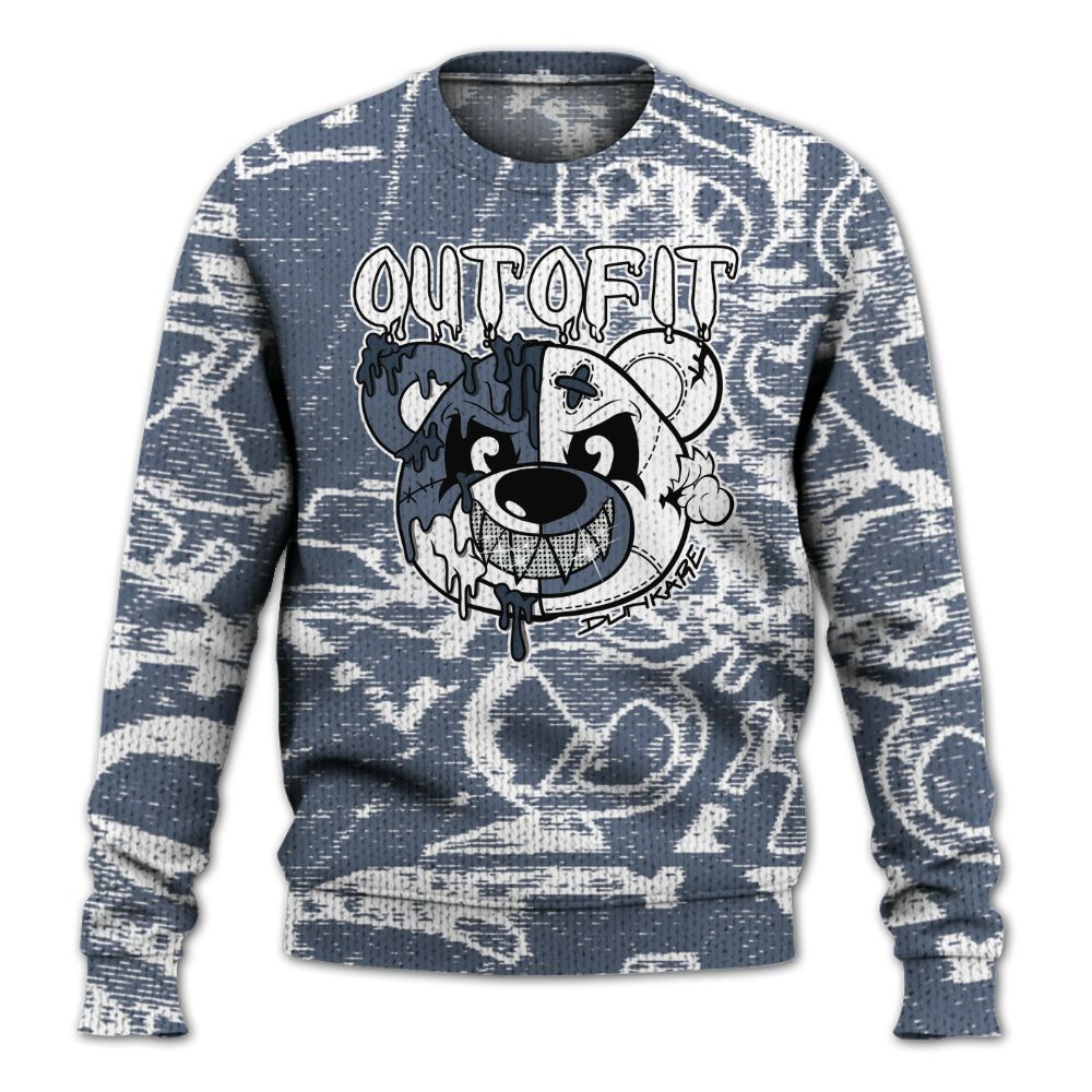 Knitted Sweater To Match Low Diffused Blue 11s - Out Of It Bear Avant-Garde