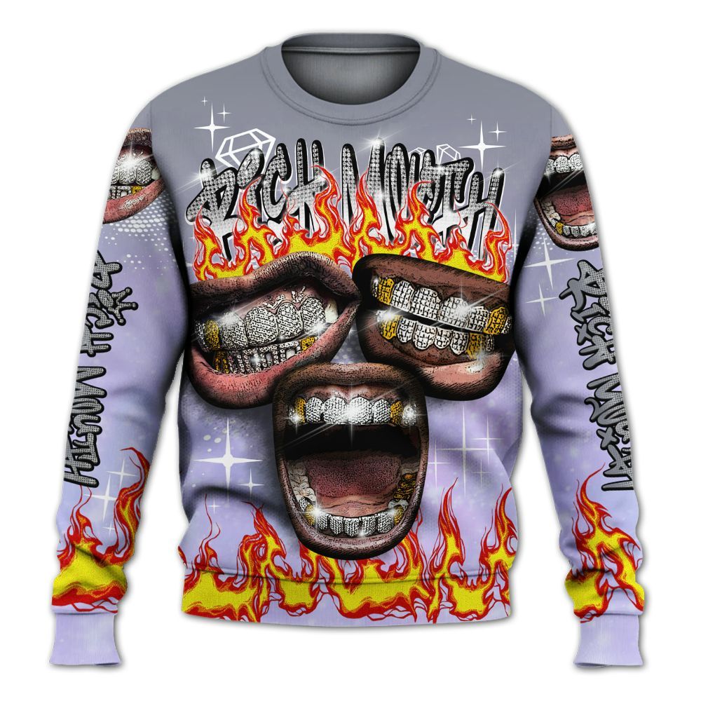 Sweatshirt To Match Zen Master 4s - Rich Mouth Fire Rap Retro 90s All Over Print