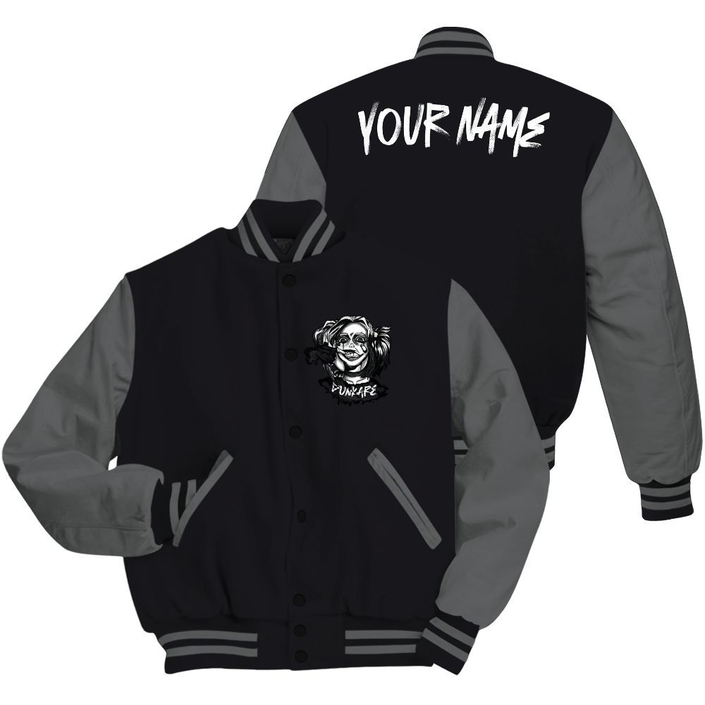 Varsity Jacket To Match White Thunder 4s - Custom Name Bad Girl HAHA All Over Print