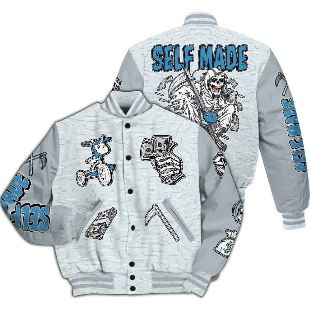 Varsity Jacket To Match Zion Half Moon 3s - Self Make Skeleton All Over Print