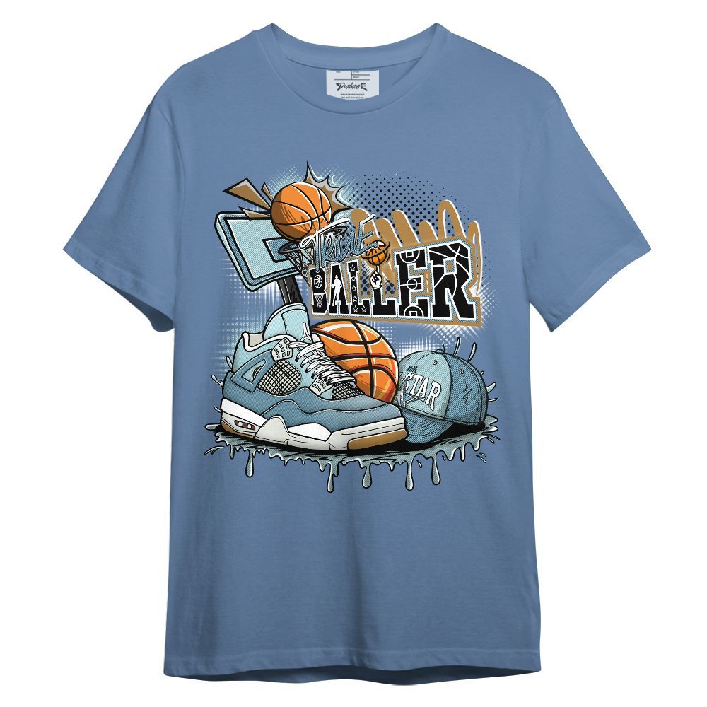 Shirt To Match Denim Worn Blue 2025 4s - True Baller Sneaker Graffiti Graphic