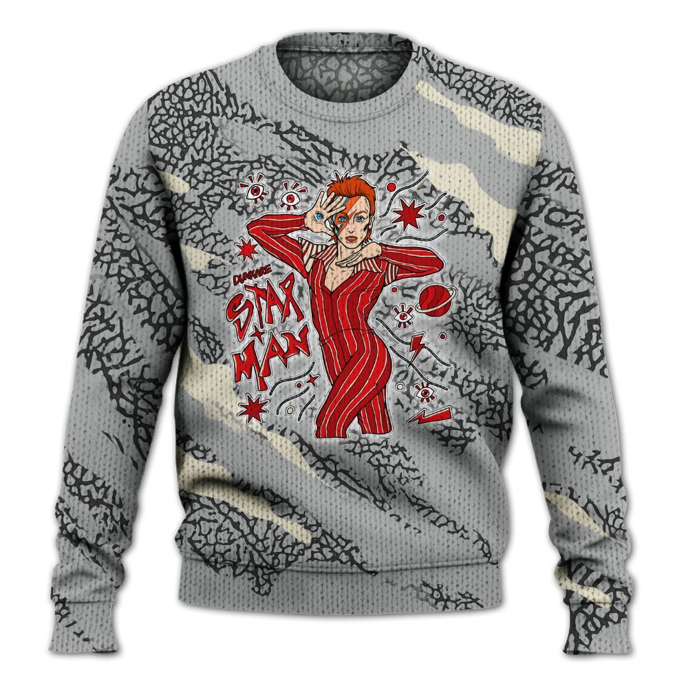 Knitted Sweater To Match Cement Grey 3s - Starmans Graphics Colored
