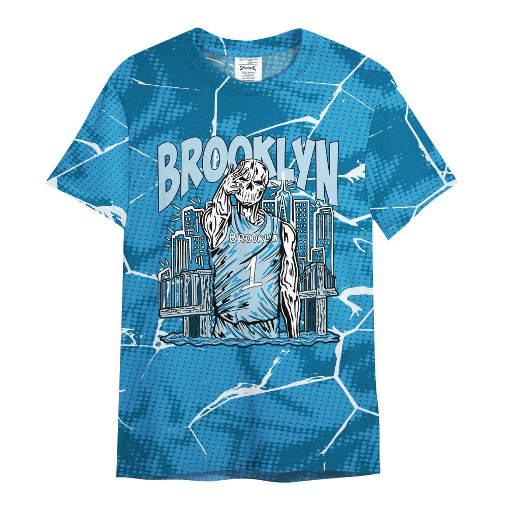 Shirt To Match Powder Blue 9s - Brooklyn's Skeleton Crack All Over Print
