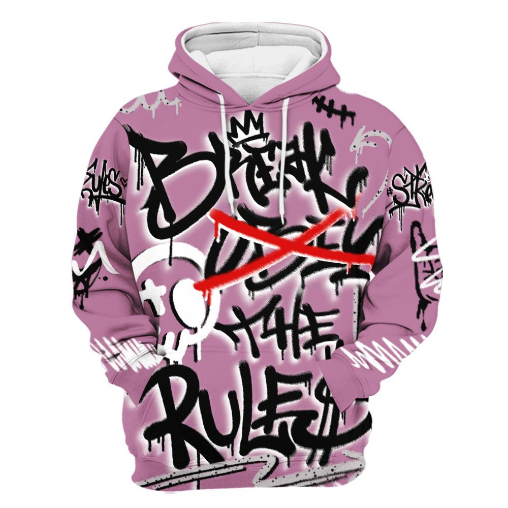 Hoodie To Match Neutral Grey Black White Orchid 4s - Break Rules Streetwear All Over Print
