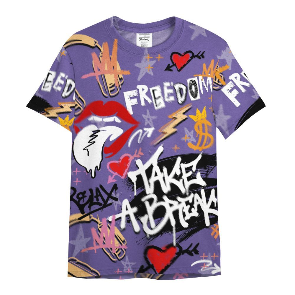 Shirt To Match Book Sunset 1s - Take Break Freedom Graffiti Streetwear All Over Print