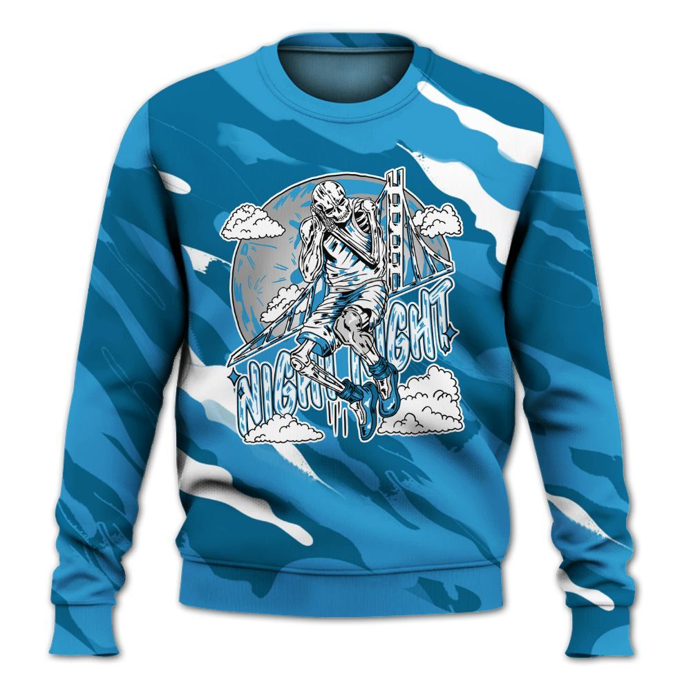 Sweatshirt To Match Powder Blue 9s - Seeya Skeleton Colored All Over Print