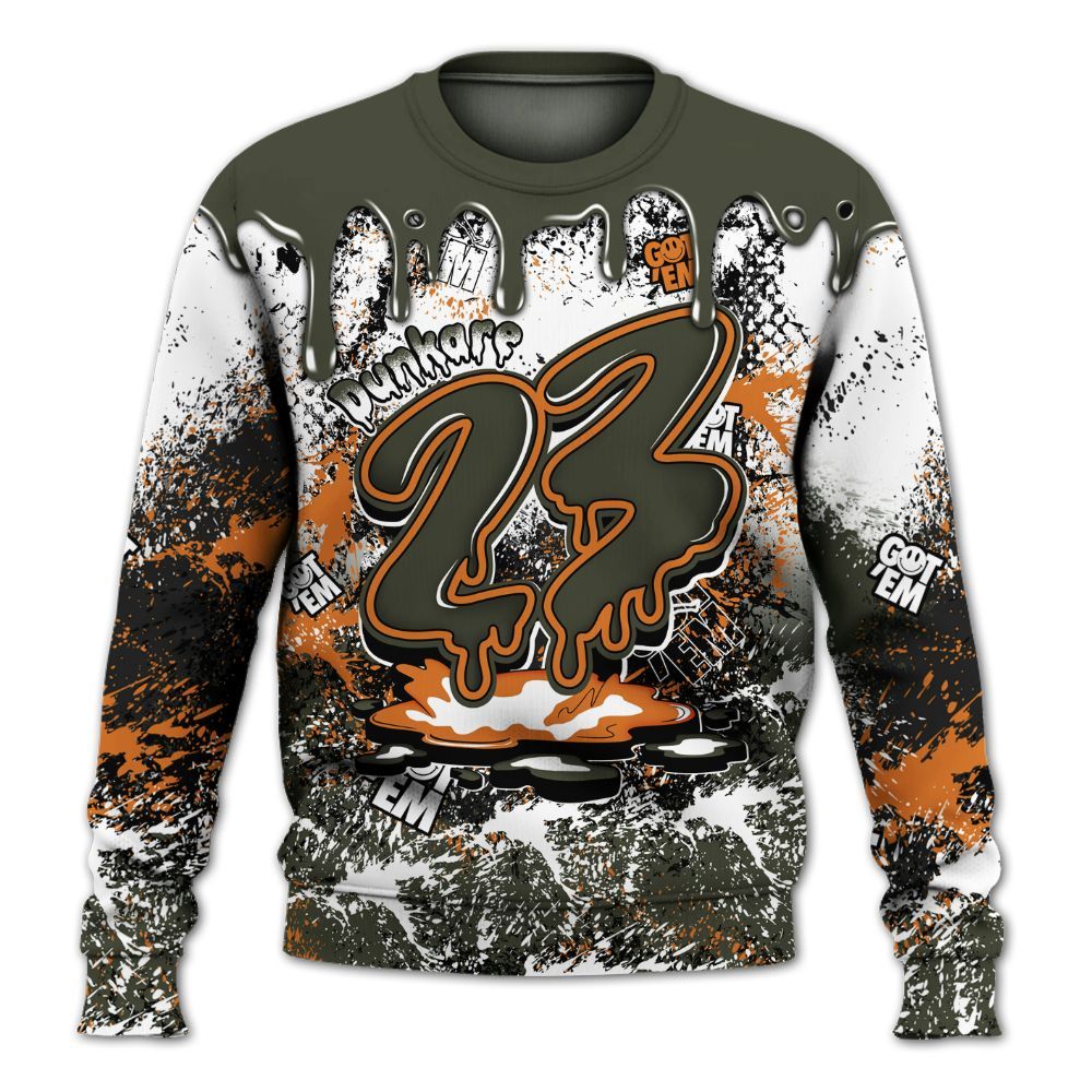 Sweatshirt To Match Retro Undefeated 4s - Dripping 23 Drip All Over Print