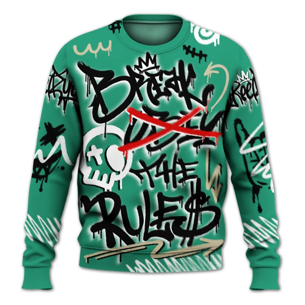 Sweatshirt To Match Pine Green 4s - Break Rules Streetwear All Over Print