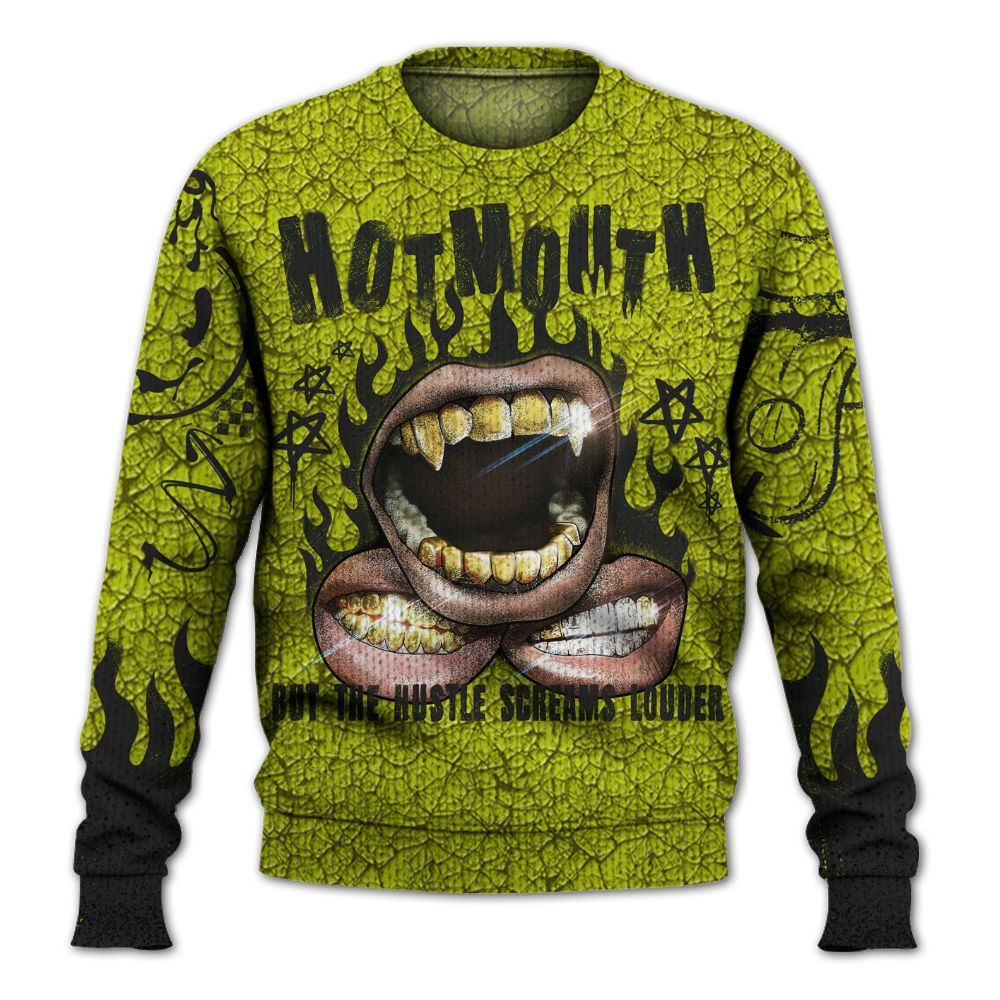 Knitted Sweater To Match Dunk Low QS Halloween Skull - Mouth Burning Street Style