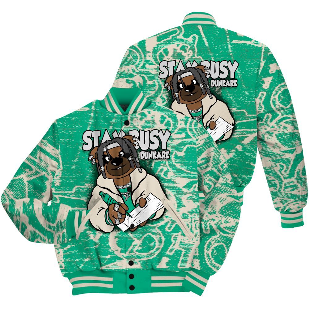 Varsity Jacket To Match Oxidized Green 4s Shirt - Maintain Activity Bear Avant-Garde All Over Print