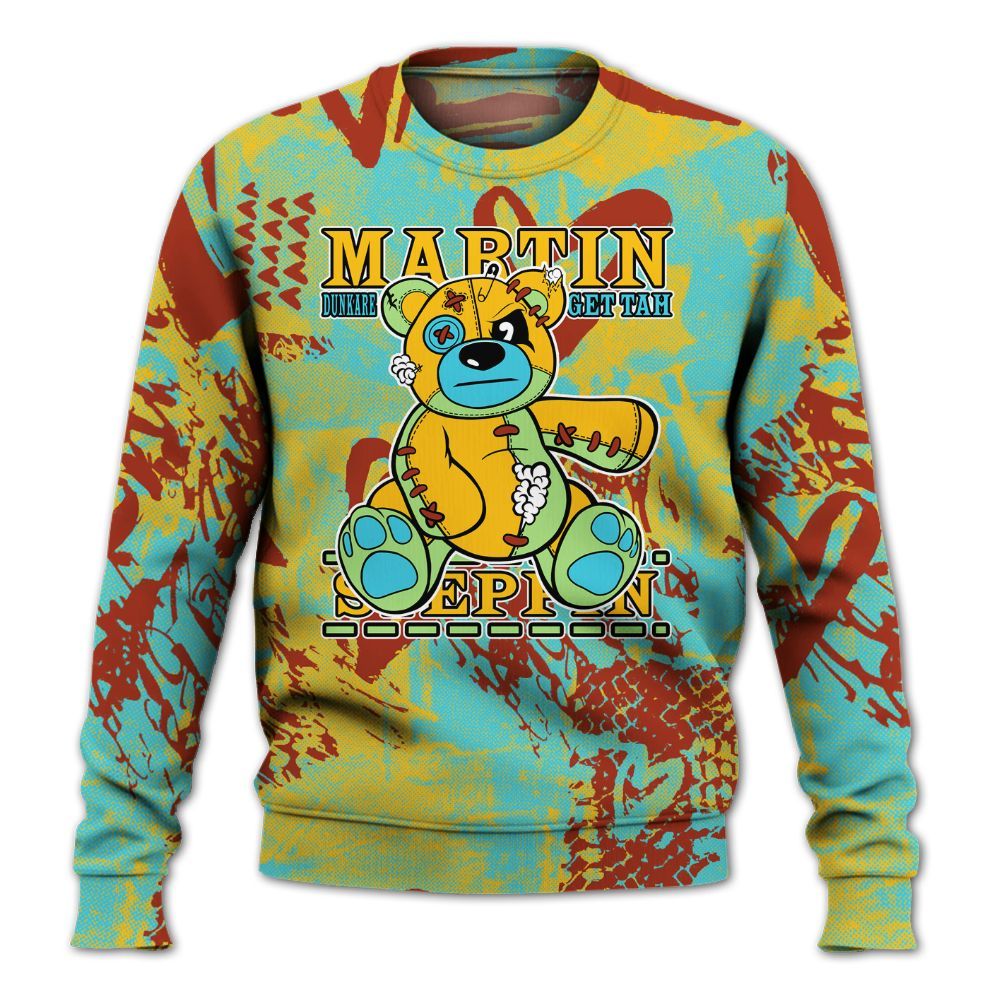 Sweatshirt To Match SB Dunk Di'Orr Greenwood - Tah Steppin Bear Heart Grunge All Over Print