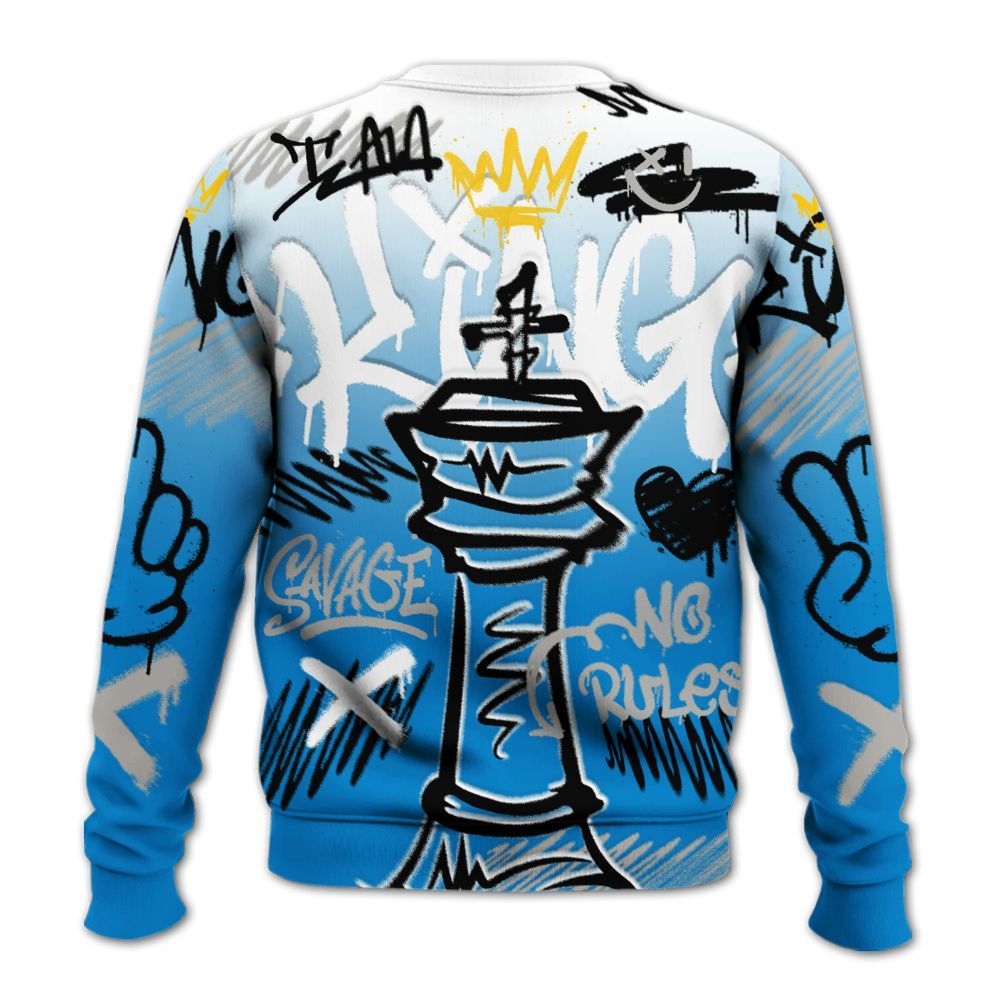 Sweatshirt To Match Industrial Blue 4s - Street King Chess Streetwear All Over Print