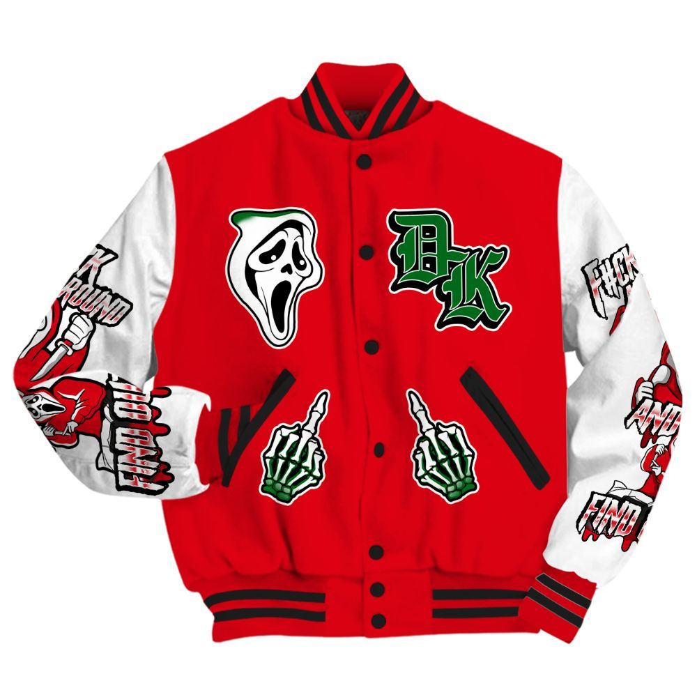 Varsity Jacket To Match Chicago 13s - F#CK And Find Out Graphic All Over Print