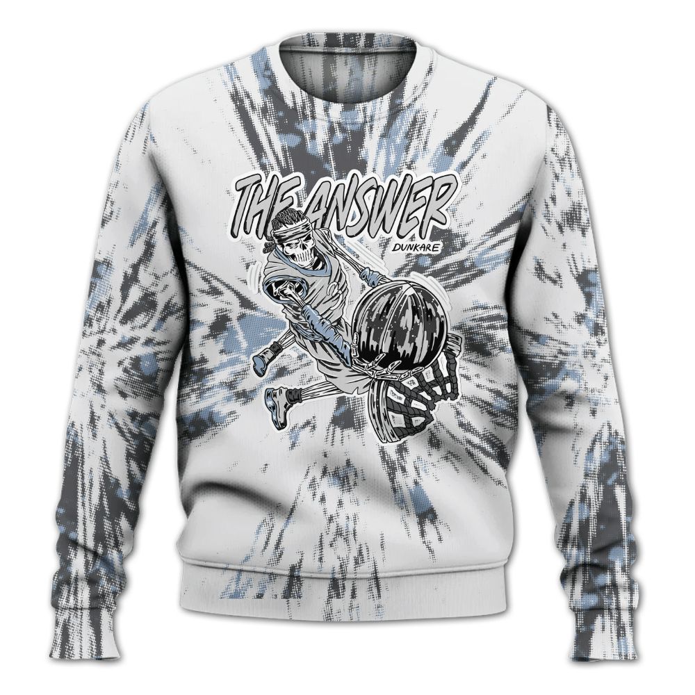 Sweatshirt To Match Reverse Black White 6s - The Answer Skeleton Luxury All Over Print