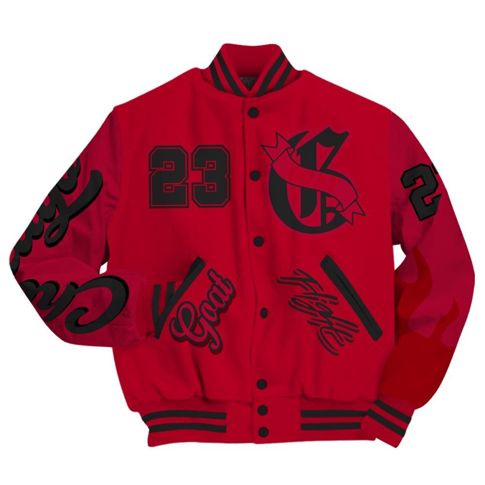 Varsity Jacket To Match Air Foamposite Pro Gym Red - The G.O.A.T Streetwear All Over Print