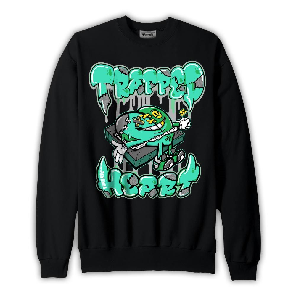 Sweatshirt To match Black Green Glow 3s Sweatshirt - Trapped Heart Graphic Graphic