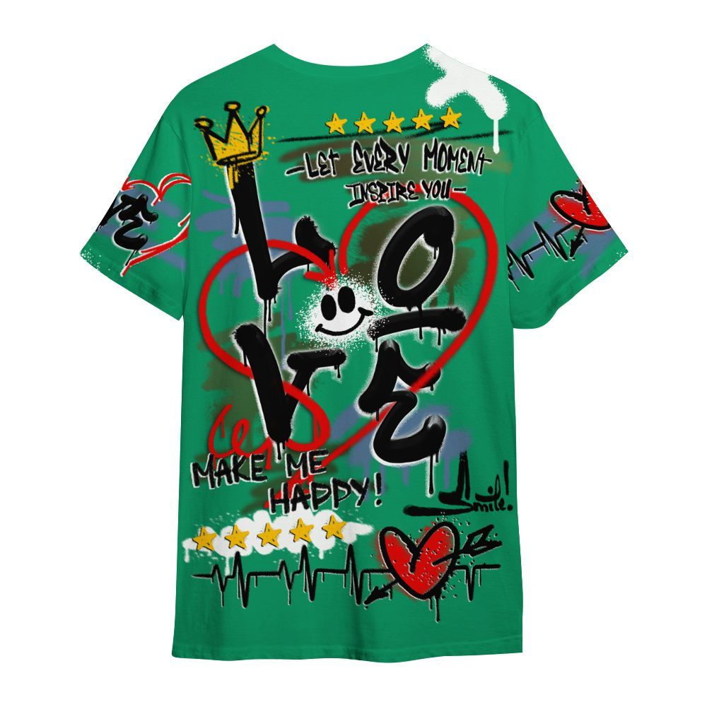Shirt To Match Foamposite Pro Pine Green 2025 - Happy Love Beats Graffiti Streetwear All Over Print