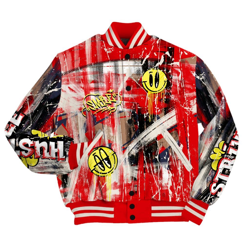 Varsity Jacket To Match Low OG Howard University 1s - Money Skull Smile Fire All Over Print