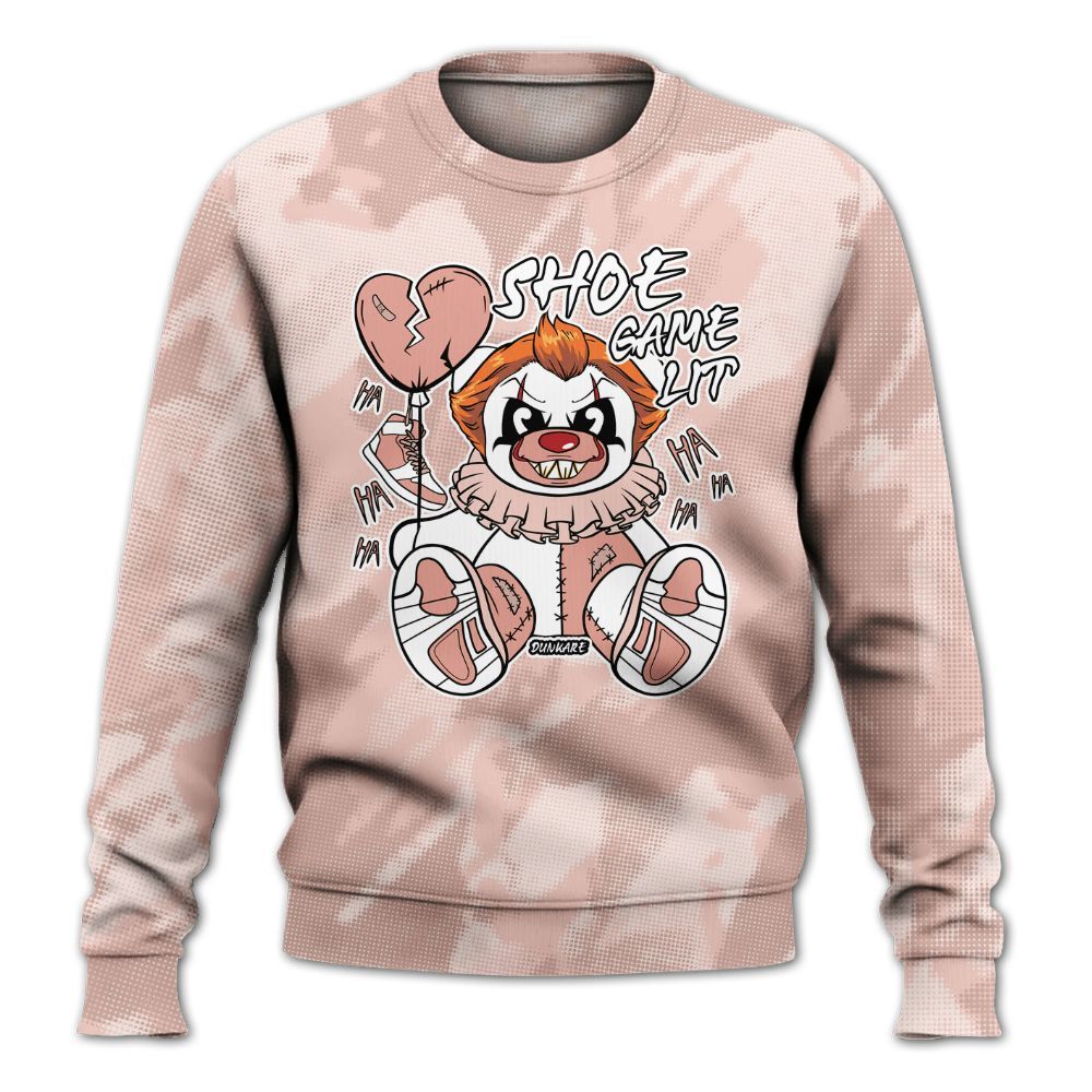 Sweatshirt To Match Low Legend Pink 11s - Shoe Game Bear Abstract Halftone All Over Print